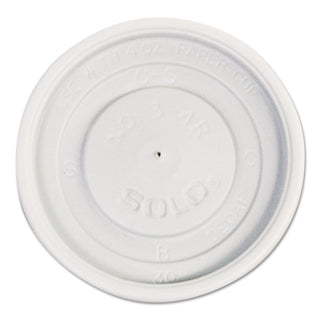 Polystyrene Vented Hot Cup Lids, Fits 4 oz Cups, White, 100/Pack, 10 Packs/Carton - 