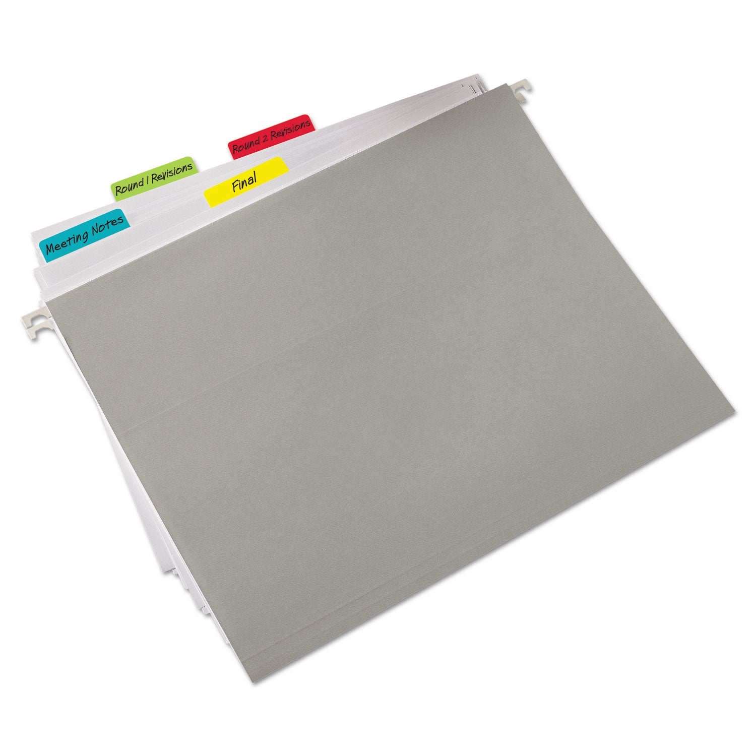 Solid Color Tabs, 1/5-Cut, Assorted Colors, 2" Wide, 24/Pack