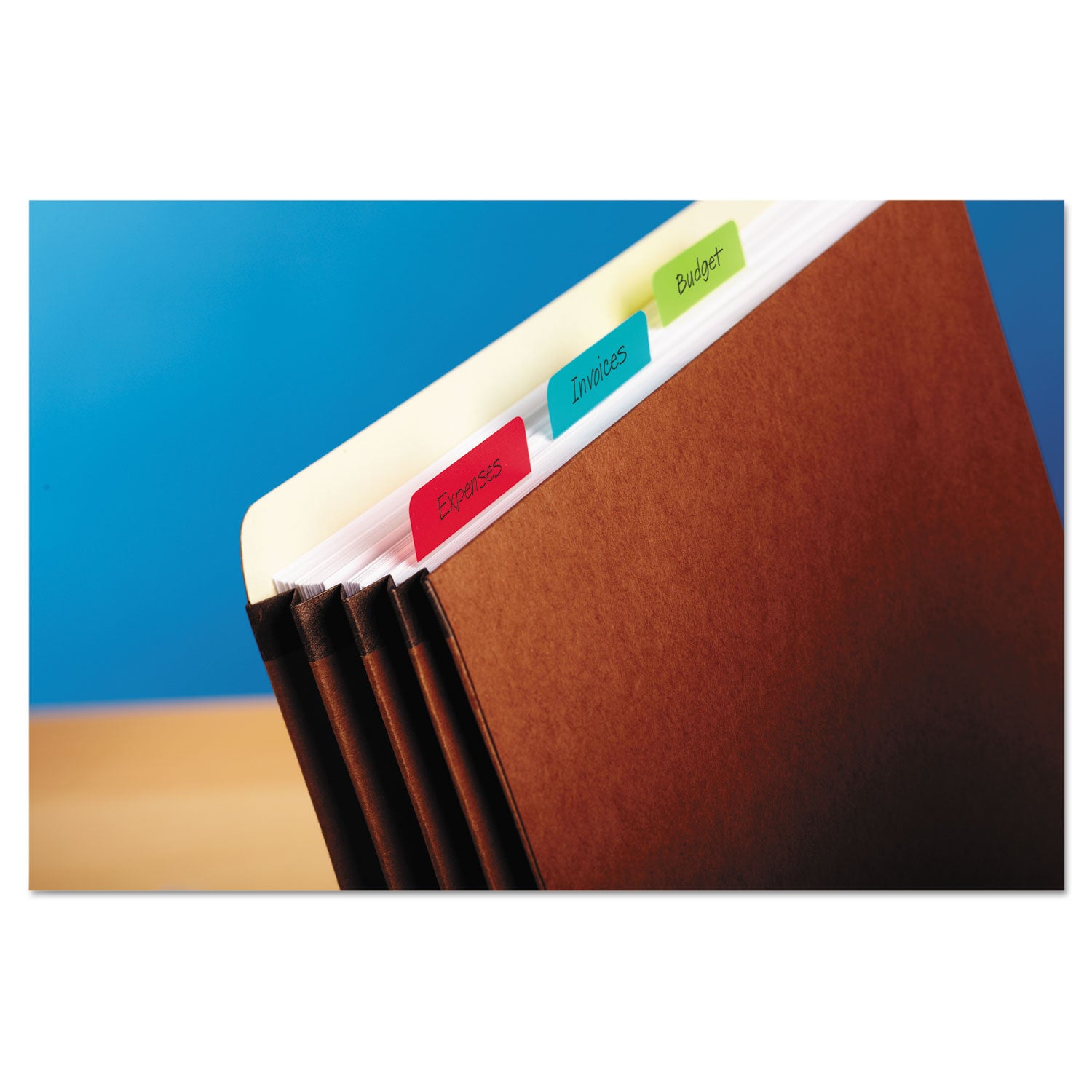 Solid Color Tabs, 1/5-Cut, Assorted Colors, 2" Wide, 24/Pack - 