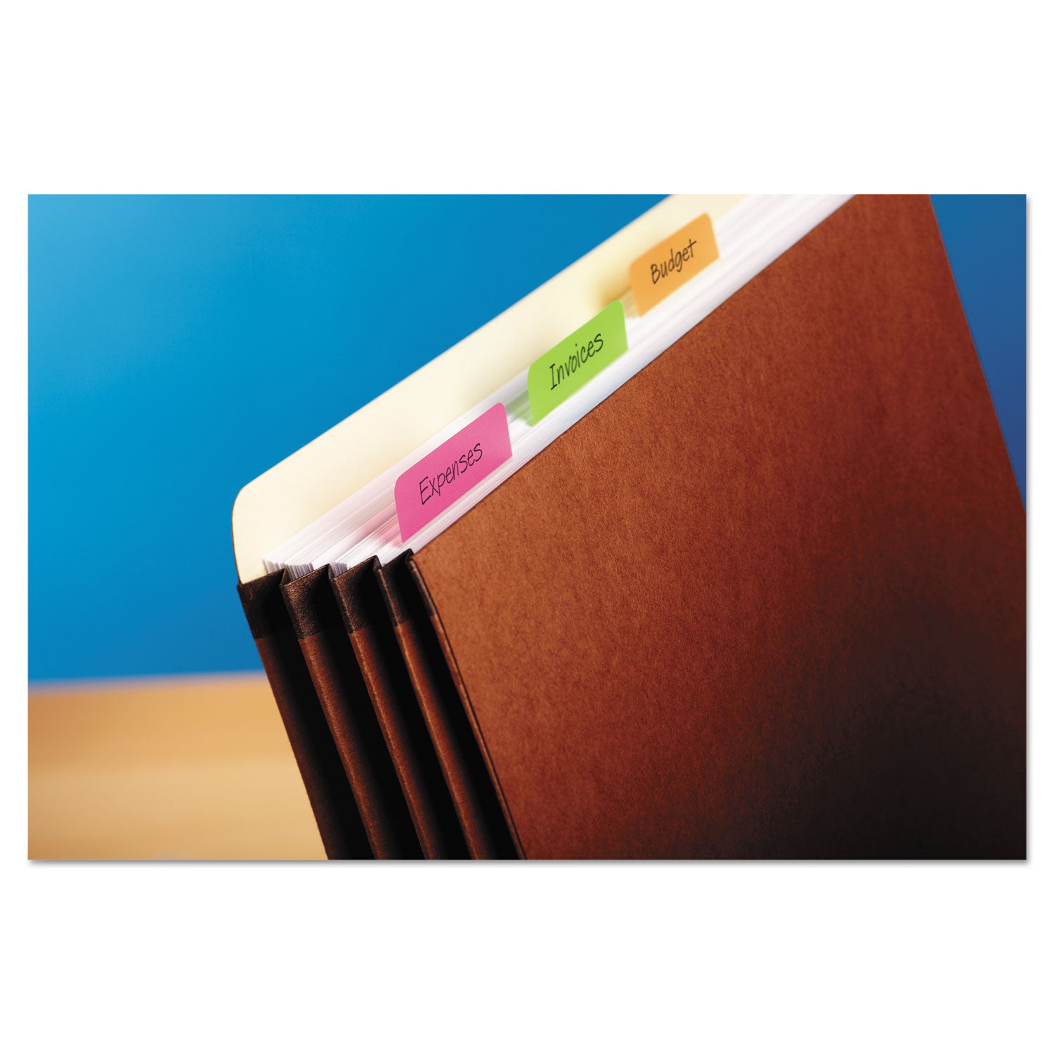 Solid Color Tabs, 1/5-Cut, Assorted Bright Colors, 2" Wide, 24/Pack - 