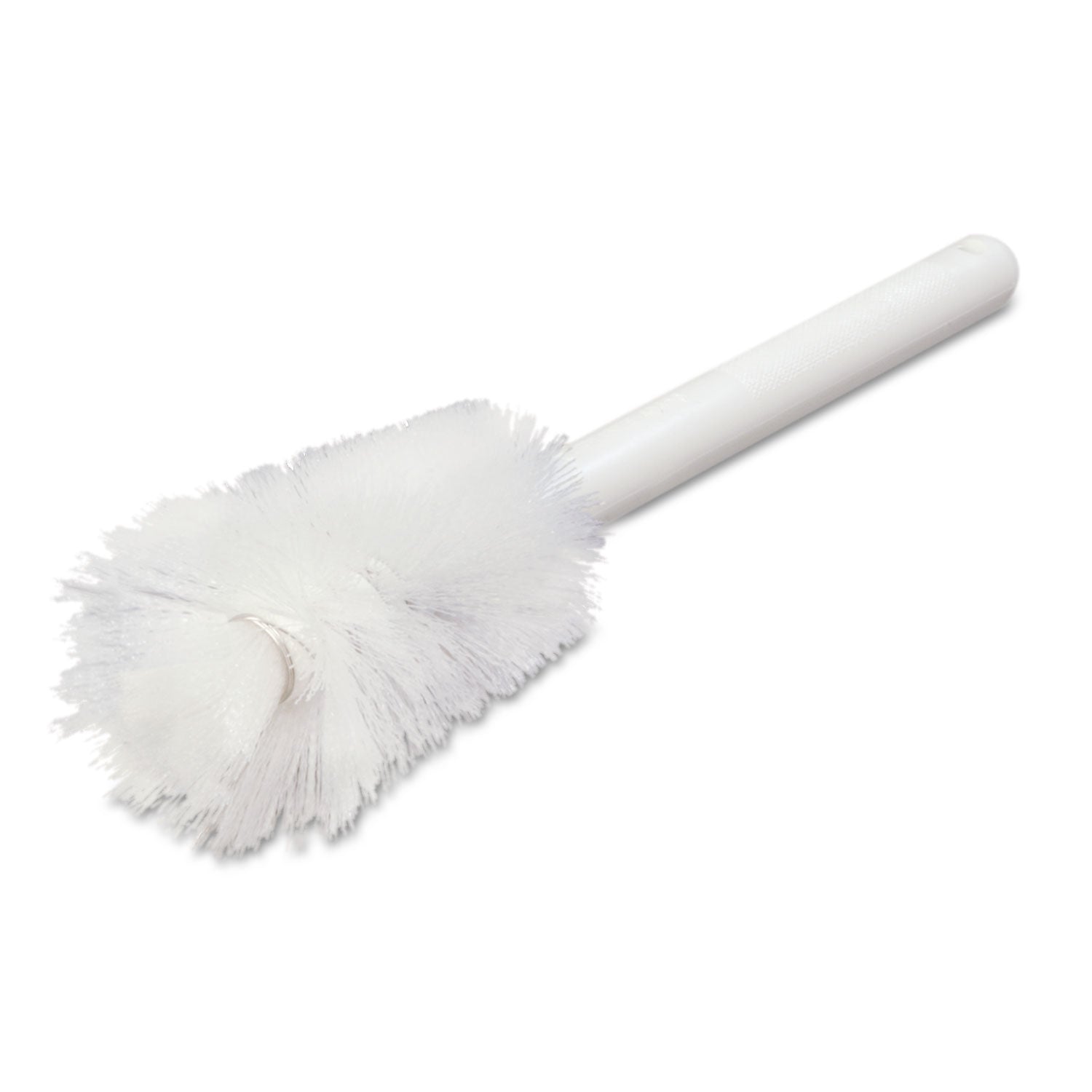 Sparta Handle Bottle Brush, Pint, White Polyester Bristles, 4.5" Brush, 7.5" White Plastic Handle - 