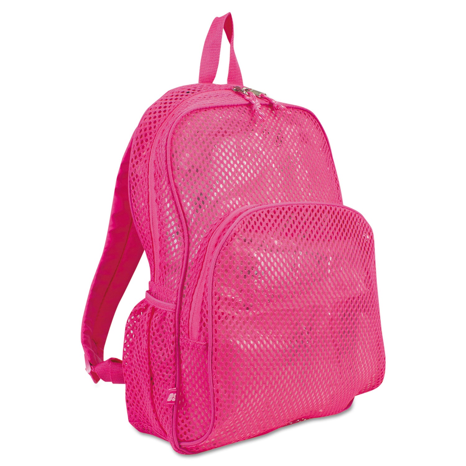 Mesh Backpack, Fits Devices Up to 17", Polyester, 12 x 5 x 18, Clear/English Rose - 