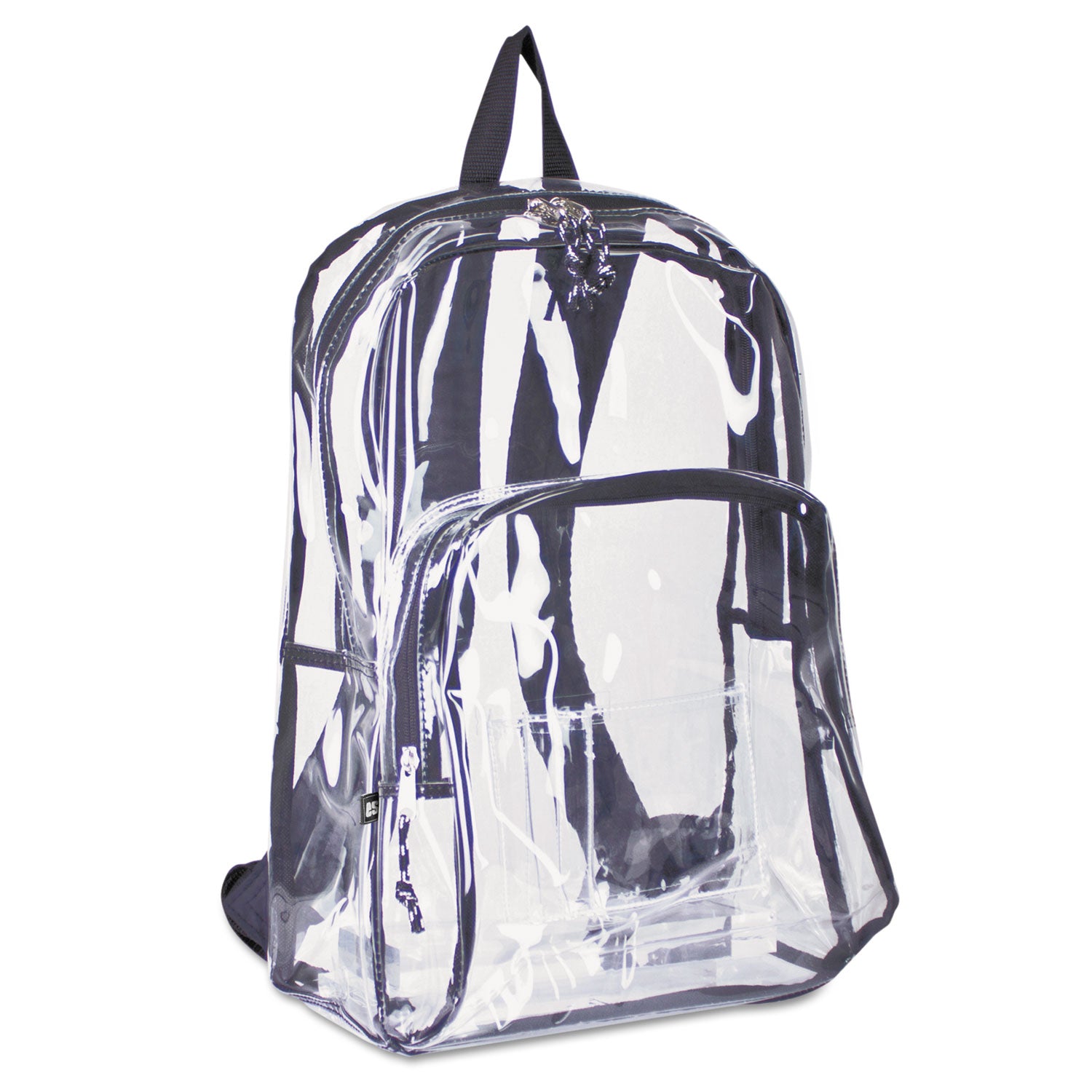 Backpack, PVC, 12.5 x 5.5 x 17.5, Clear/Black - 