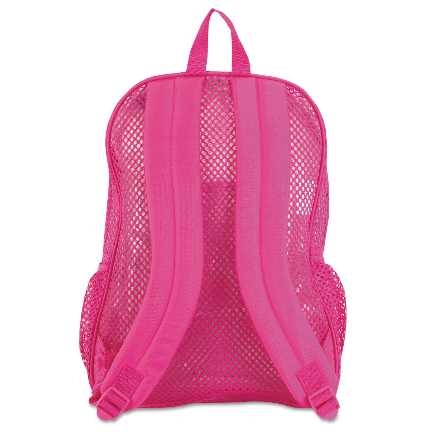 Mesh Backpack, Fits Devices Up to 17", Polyester, 12 x 5 x 18, Clear/English Rose - 