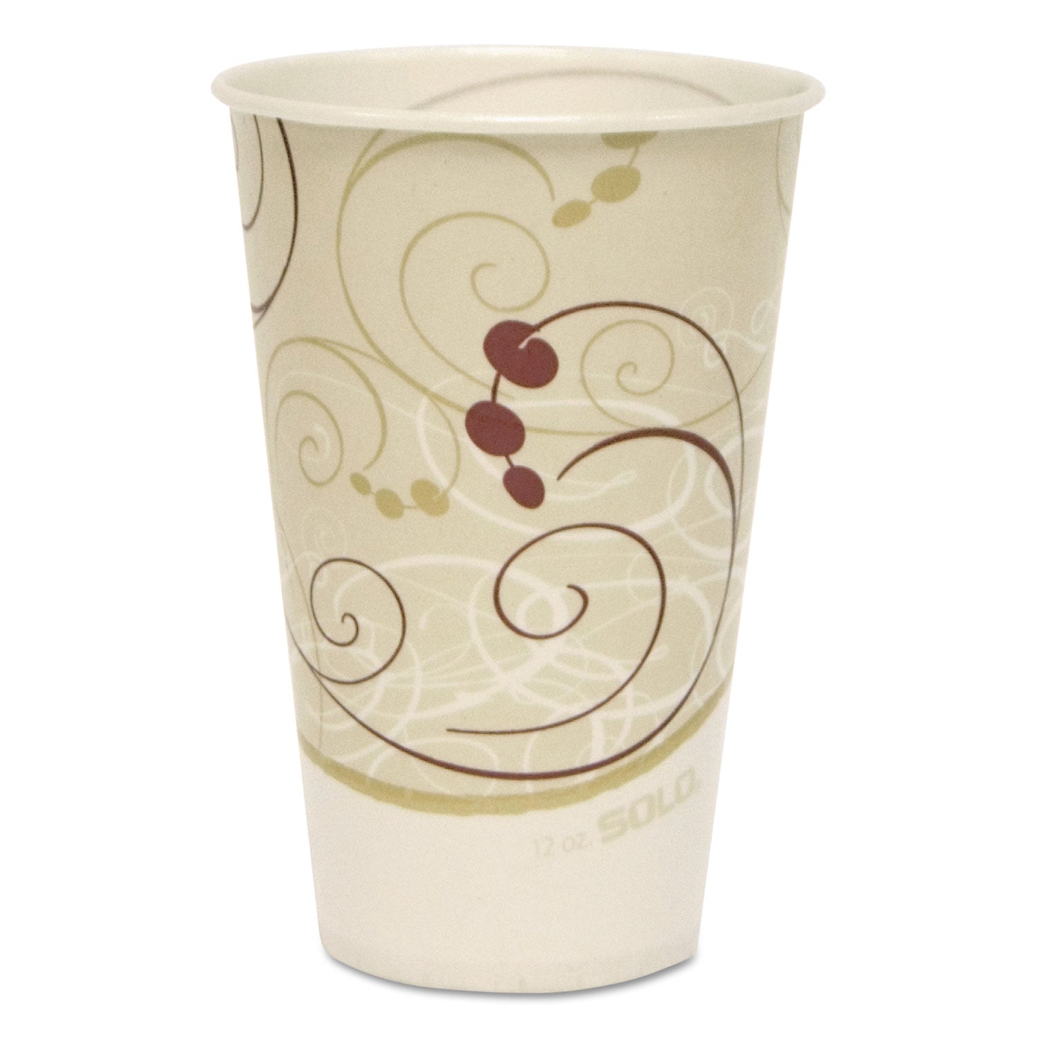 Symphony Treated-Paper Cold Cups, ProPlanet Seal, 12 oz, White/Beige/Red, 100/Bag, 20 Bags/Carton - 