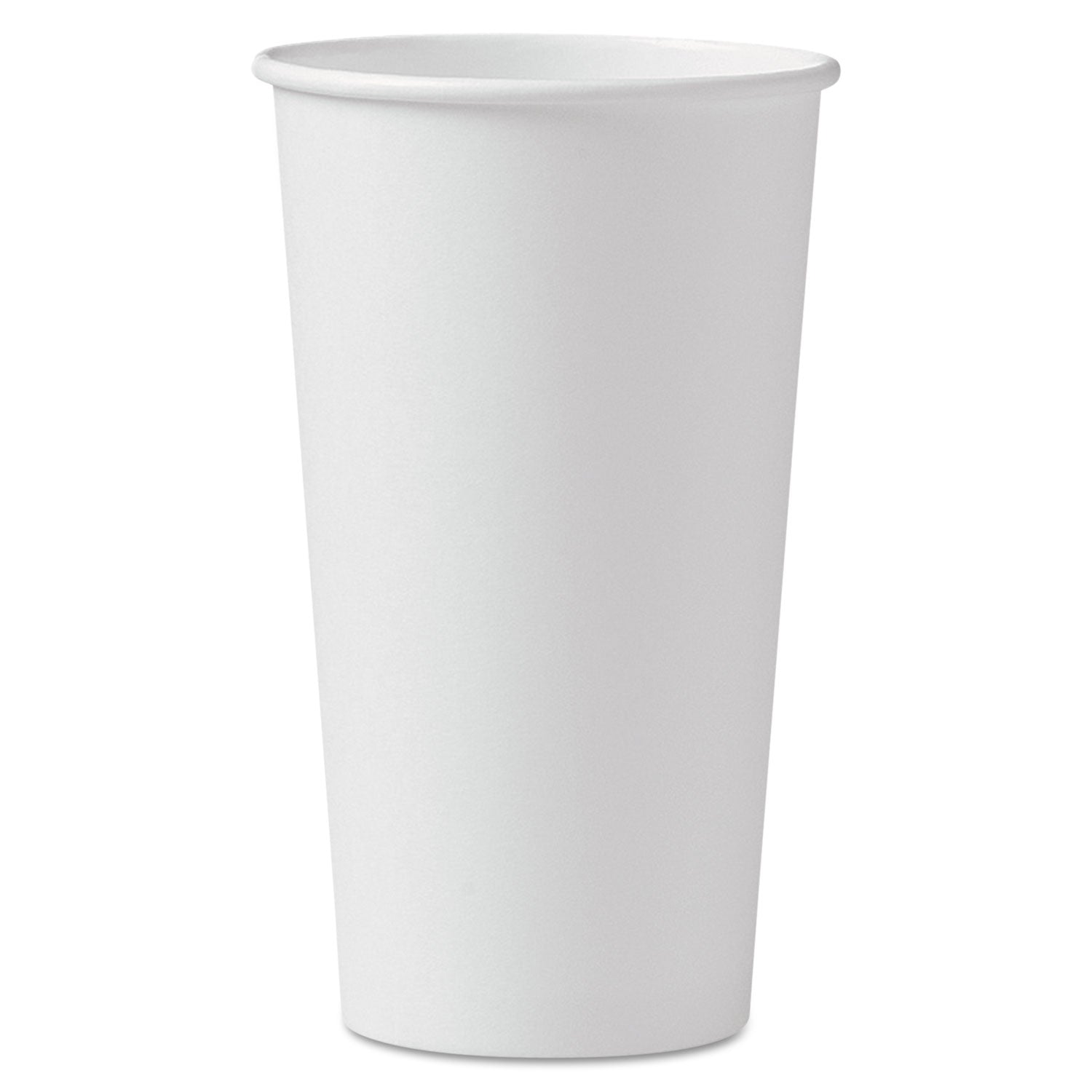 Single-Sided Poly Paper Hot Cups, 20 oz, White, 600/Carton - 