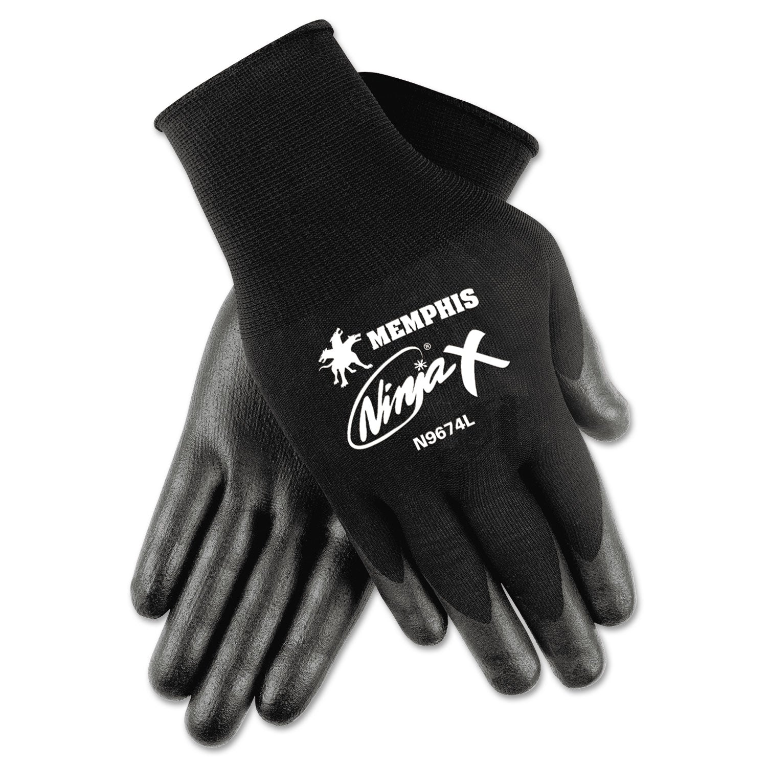 Ninja x Bi-Polymer Coated Gloves, Medium, Black, Pair - 