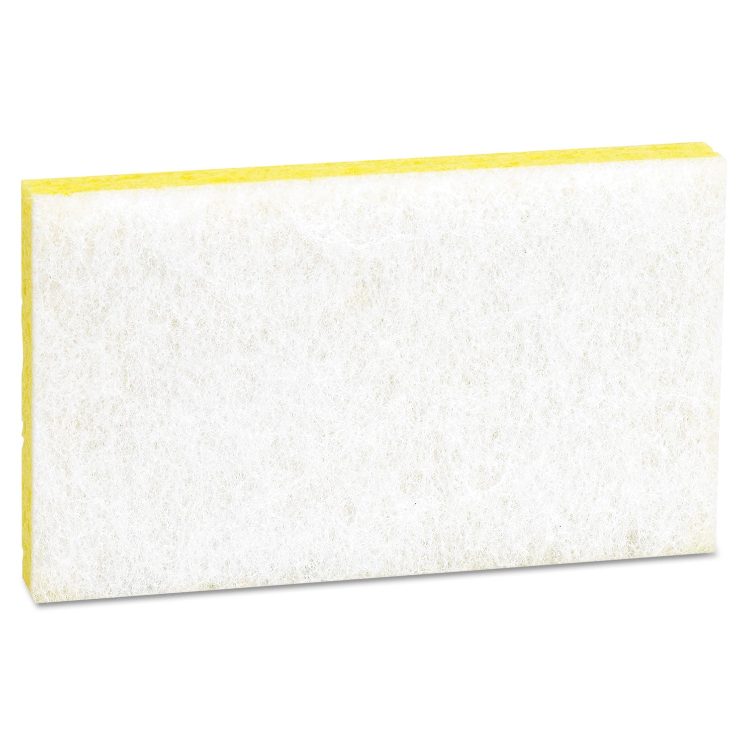 Light-Duty Scrubbing Sponge, #63, 3.6 x 6.1, 0.7" Thick, Yellow/White, 20/Carton