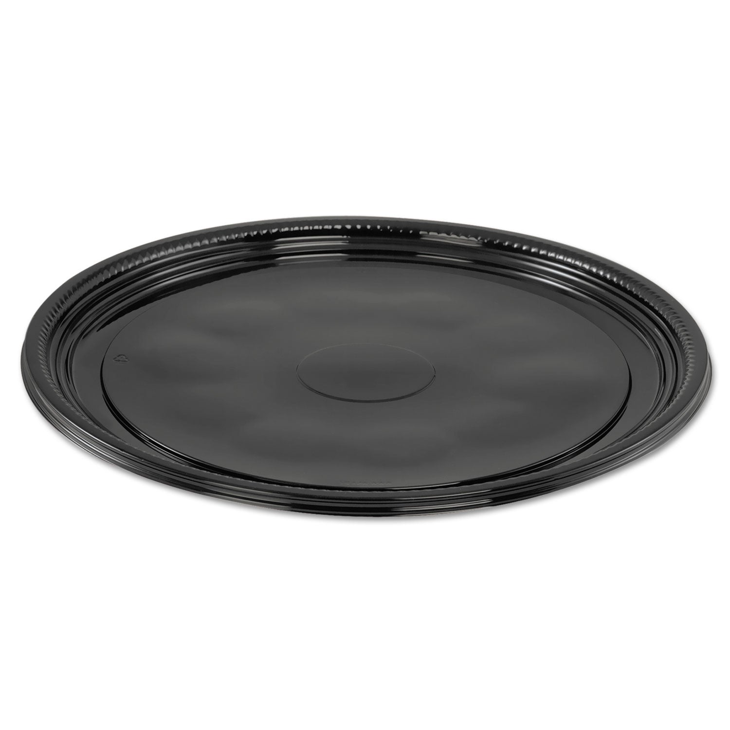Caterline Casuals Thermoformed Platters, 12" Diameter, Black. Plastic, 25/Carton - 