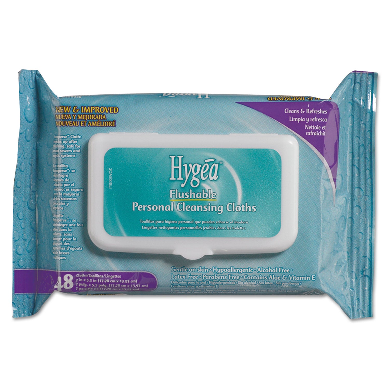 hygea-flushable-personal-cleansing-cloths-625-x-538-flowering-herbs-white-48-pack-12-packs-carton_nica500f48 - 1
