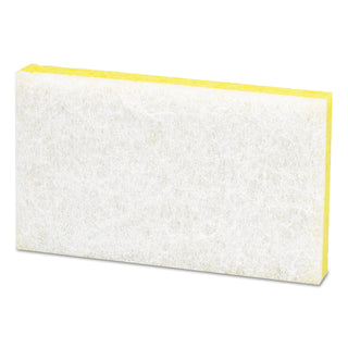 Light-Duty Scrubbing Sponge, #63, 3.6 x 6.1, 0.7" Thick, Yellow/White, 20/Carton