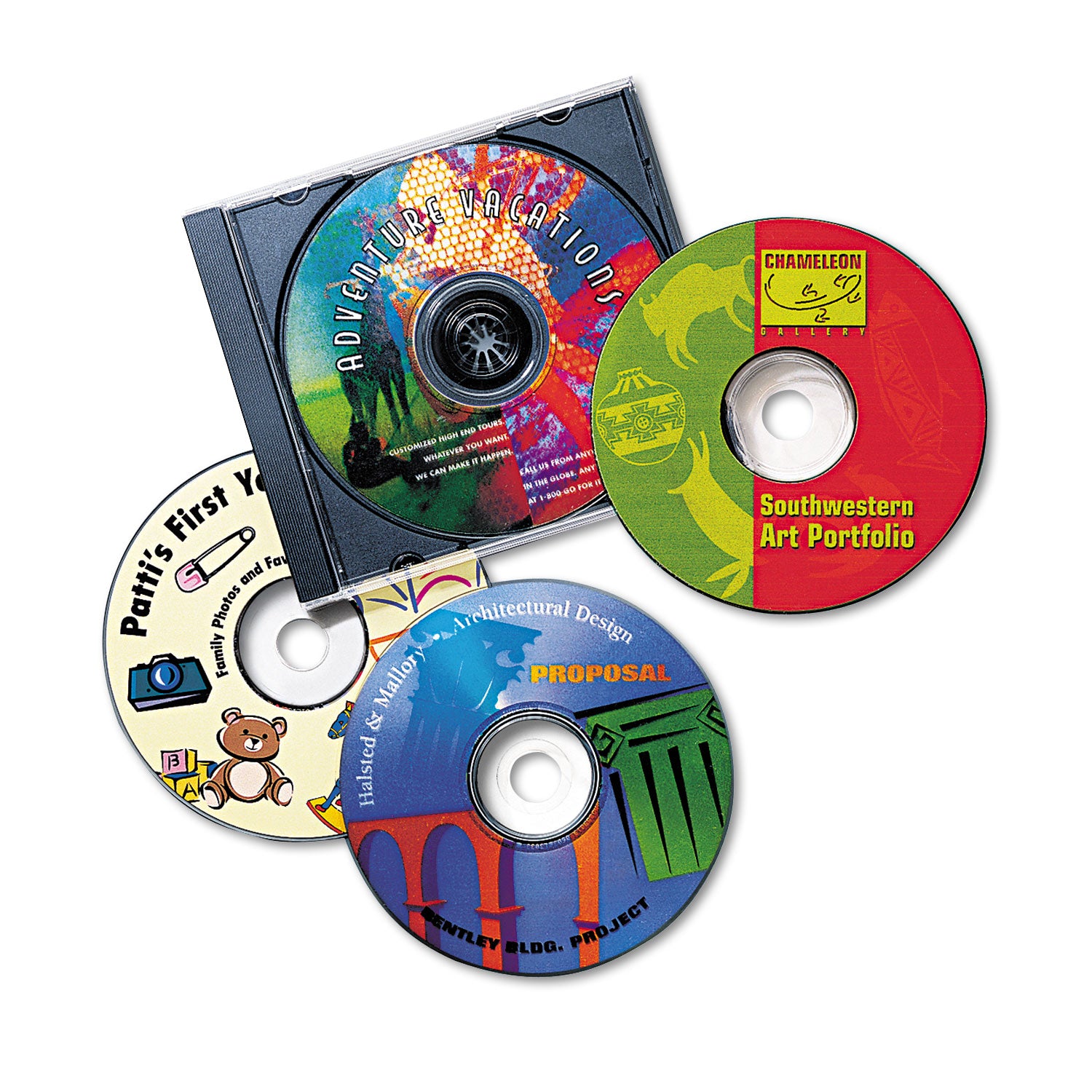Inkjet CD Labels, Matte White, 40/Pack - 