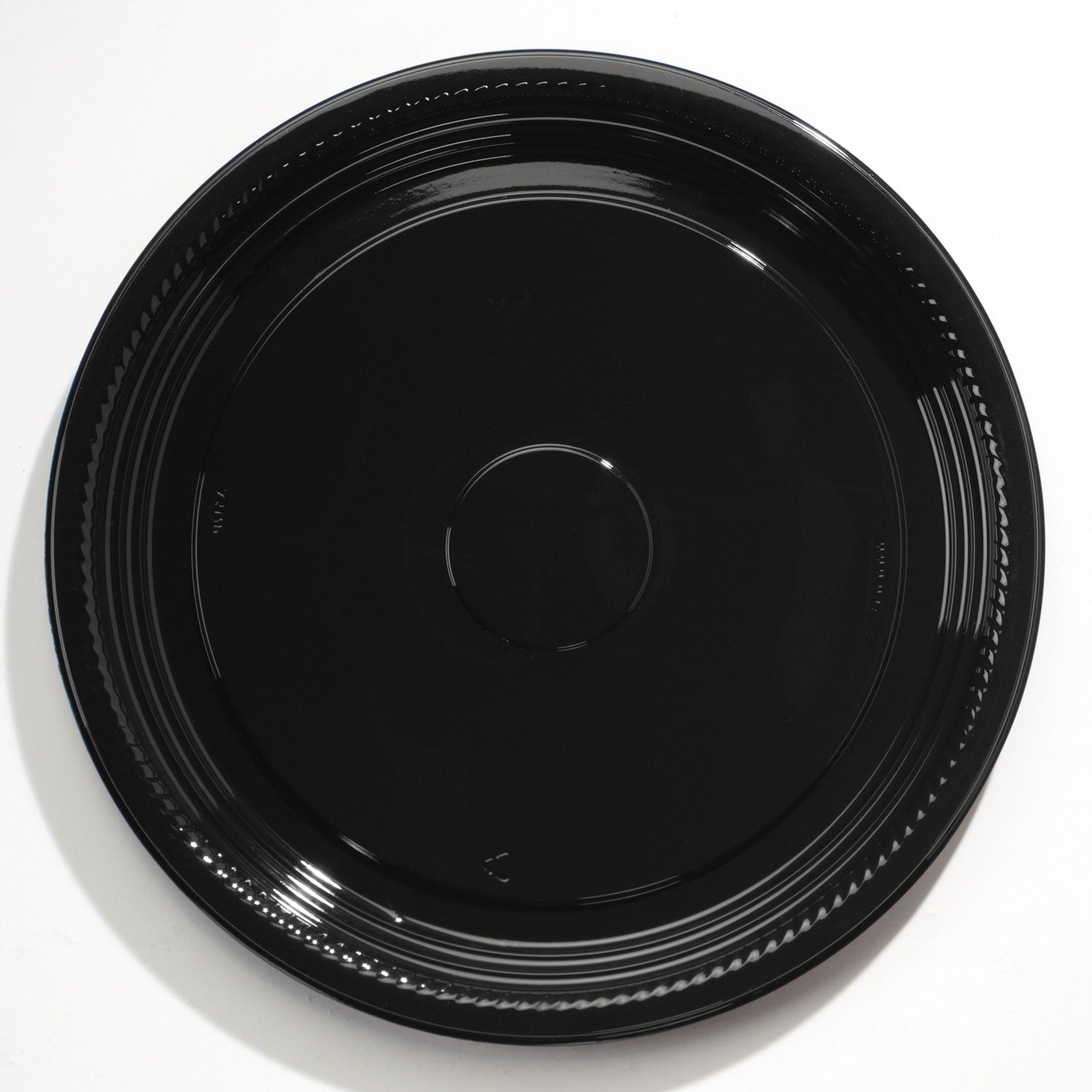 Caterline Casuals Thermoformed Platters, 18" Diameter, Black, Plastic, 25/Carton - 