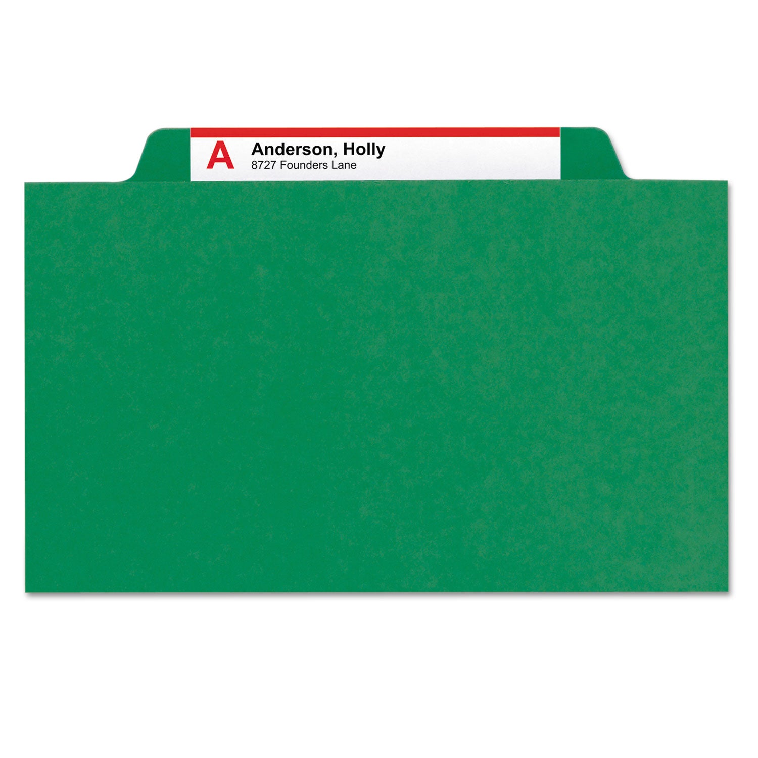 Eight-Section Pressboard Top Tab Classification Folders, Eight SafeSHIELD Fasteners, 3 Dividers, Letter Size, Green, 10/Box - 