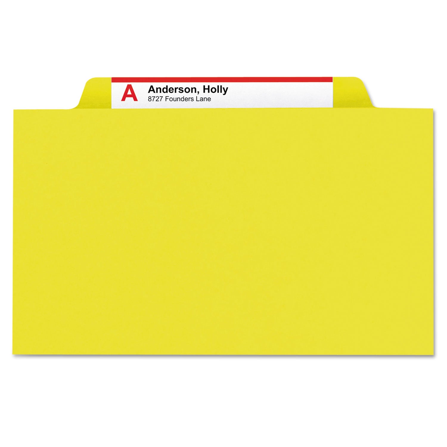 6-Section Pressboard Top Tab Pocket Classification Folders, 6 SafeSHIELD Fasteners, 2 Dividers, Letter Size, Yellow, 10/Box - 