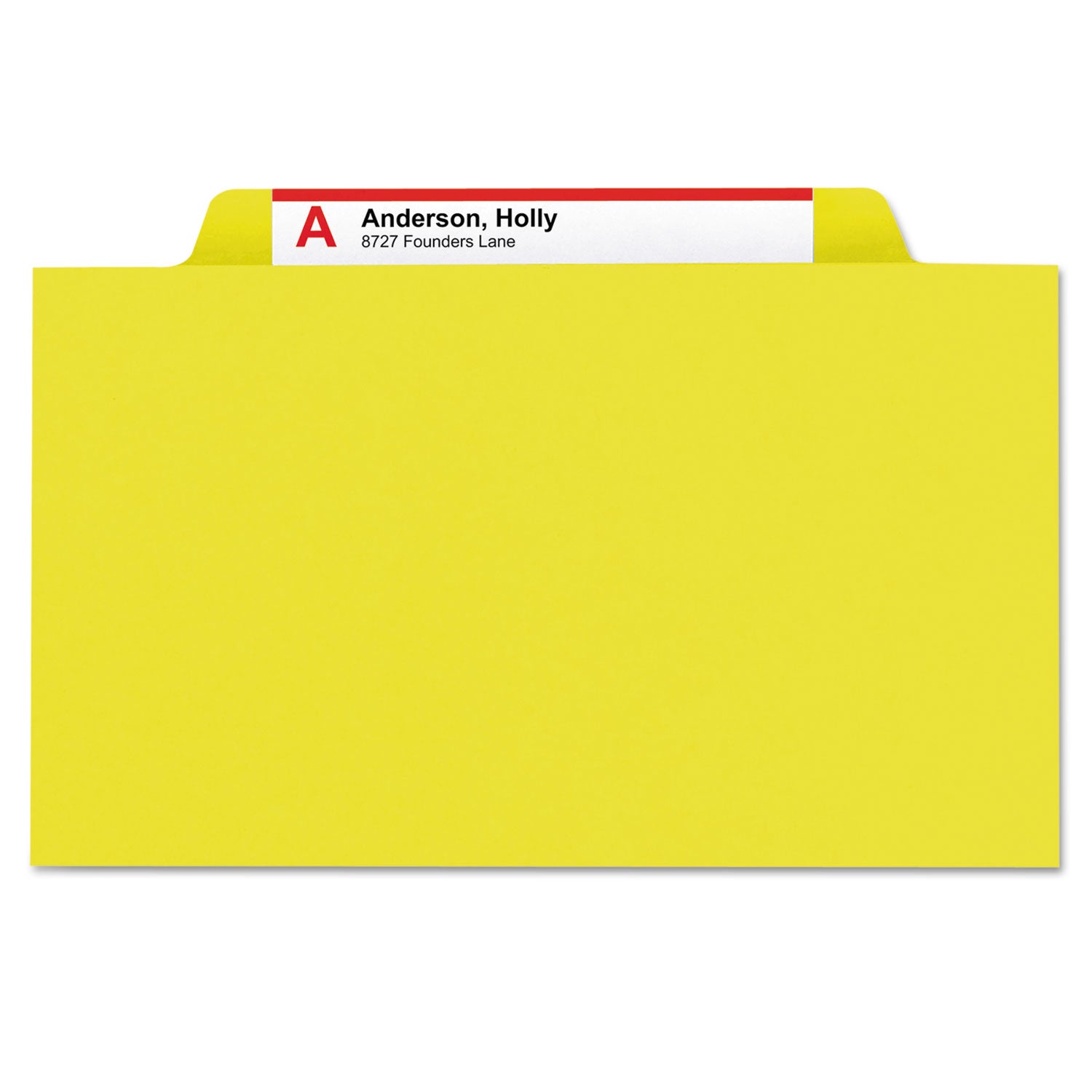 Six-Section Pressboard Top Tab Classification Folders, Six SafeSHIELD Fasteners, 2 Dividers, Letter Size, Yellow, 10/Box - 