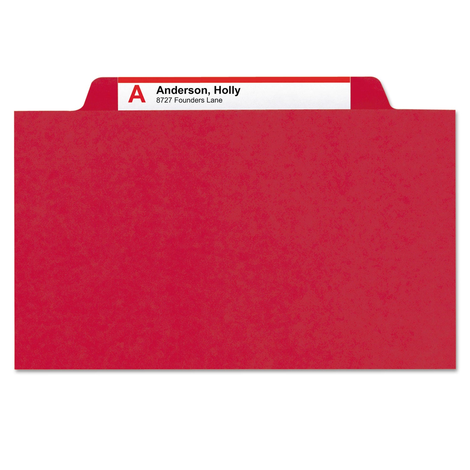 6-Section Pressboard Top Tab Pocket Classification Folders, 6 SafeSHIELD Fasteners, 2 Dividers, Letter Size, Bright Red,10/BX - 