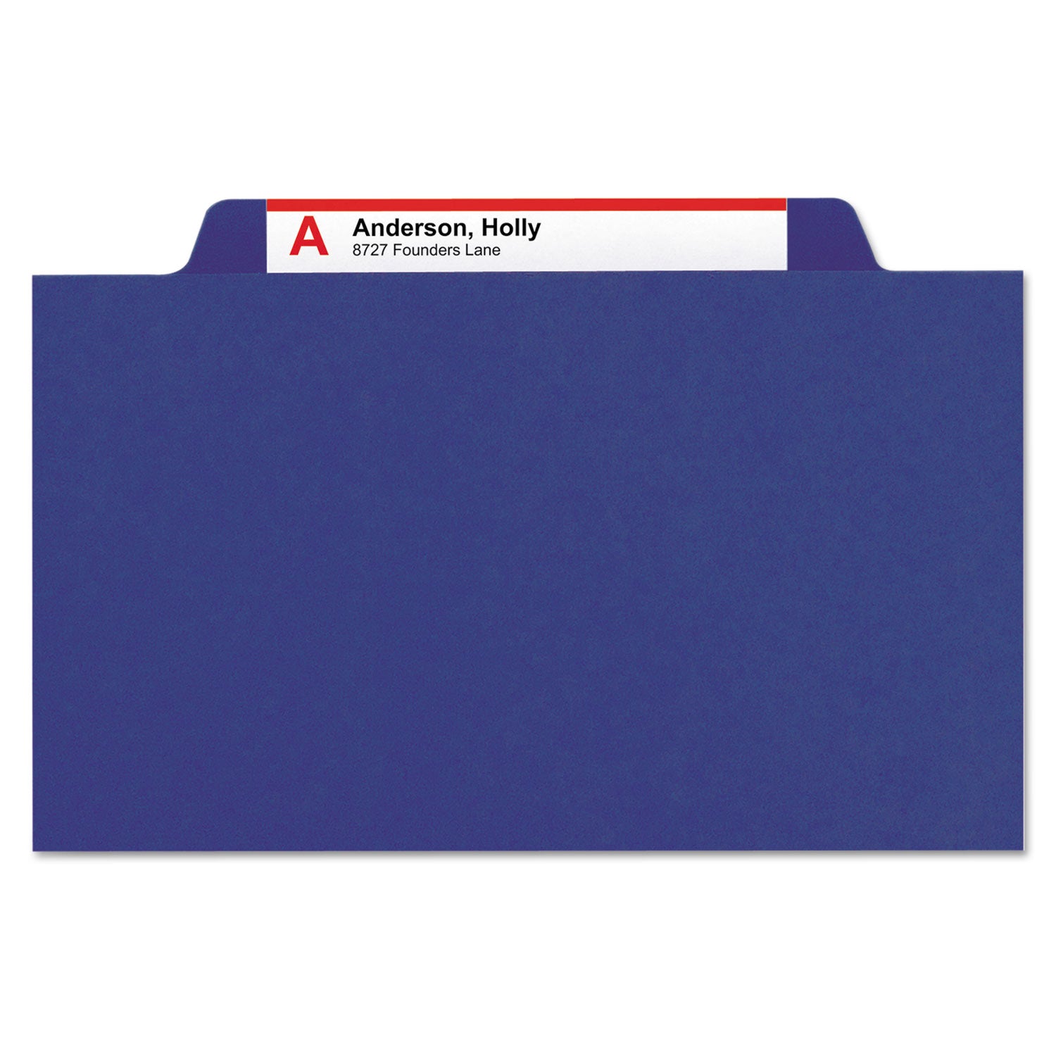 Eight-Section Pressboard Top Tab Classification Folders, 8 SafeSHIELD Fasteners, 3 Dividers, Letter Size, Dark Blue, 10/Box - 