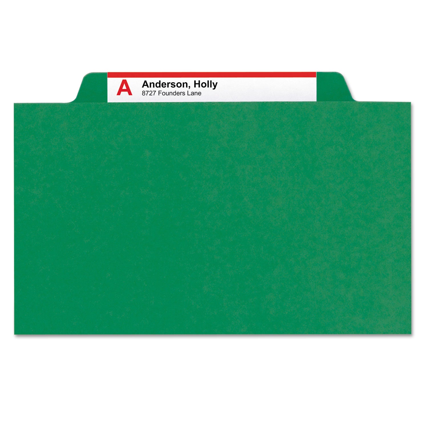 6-Section Pressboard Top Tab Pocket Classification Folders, 6 SafeSHIELD Fasteners, 2 Dividers, Letter Size, Green, 10/Box