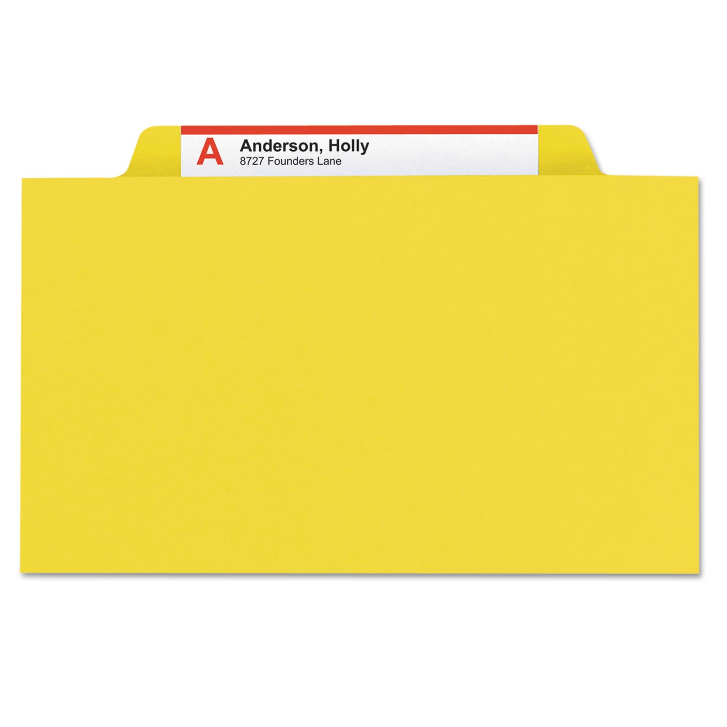 Four-Section Pressboard Top Tab Classification Folders, Four SafeSHIELD Fasteners, 1 Divider, Letter Size, Yellow, 10/Box - 