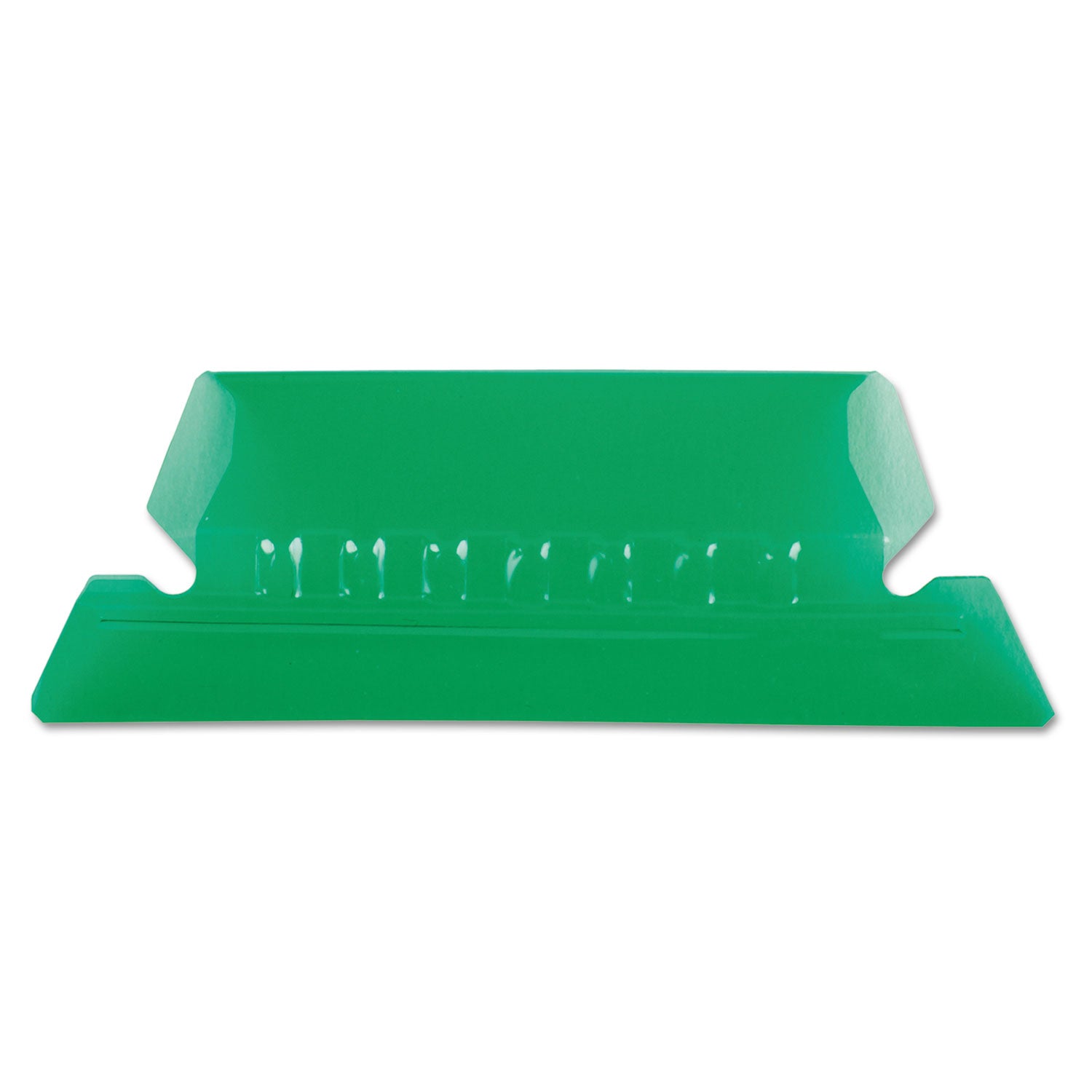 Transparent Colored Tabs For Hanging File Folders, 1/5-Cut, Green, 2" Wide, 25/Pack - 