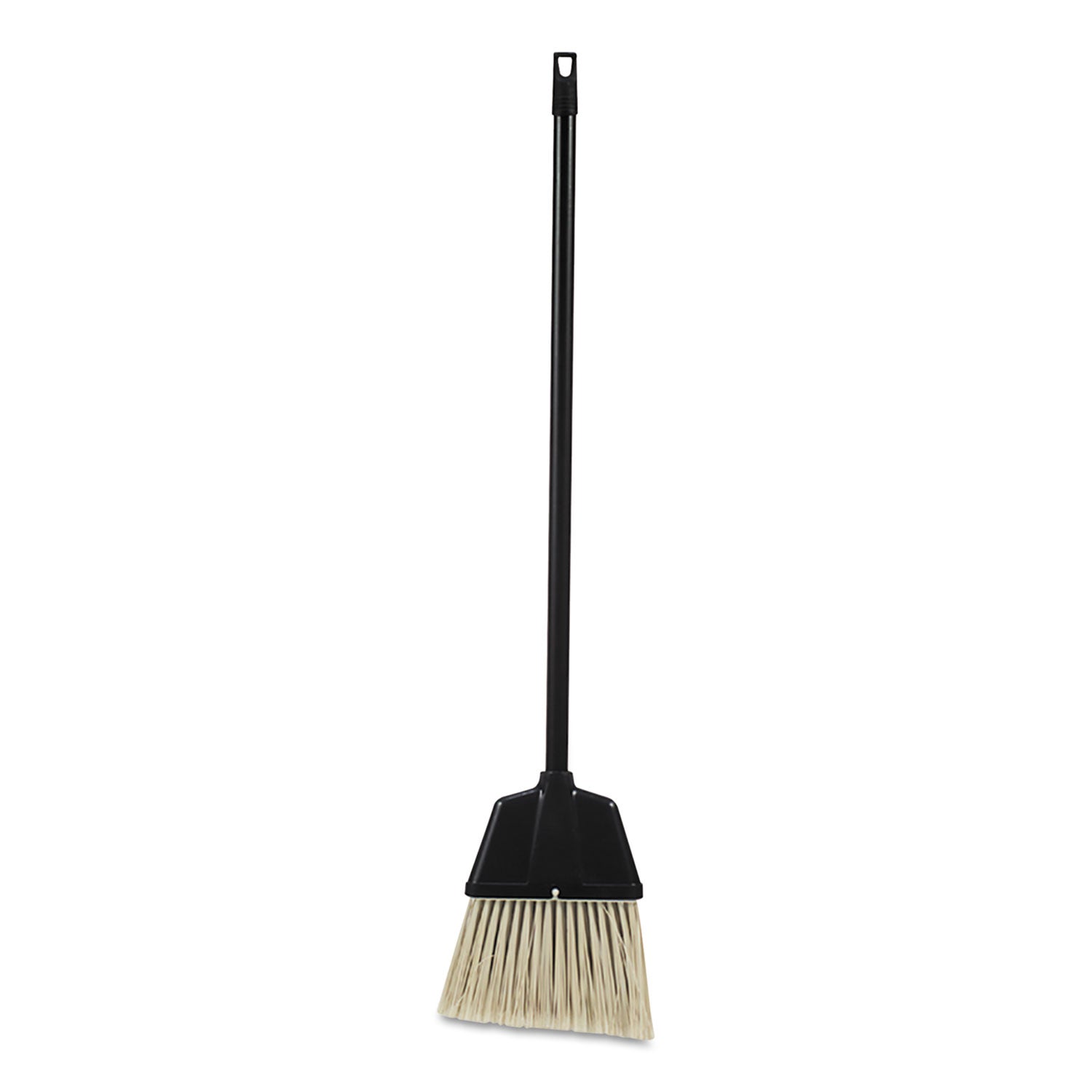 lobby-dust-pan-broom-plastic-bristles-38-handle-natural-black-12-carton_imp2601 - 1