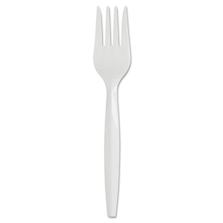 SmartStock Plastic Cutlery Refill, Fork, 5.8", Series-B Mediumweight, White, 40/Pack, 24 Packs/Carton