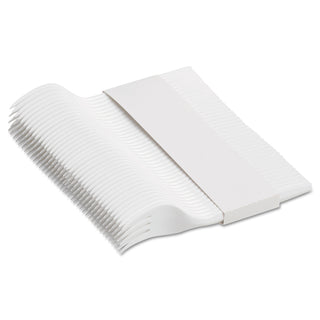 SmartStock Plastic Cutlery Refill, Fork, 5.8", Series-B Mediumweight, White, 40/Pack, 24 Packs/Carton