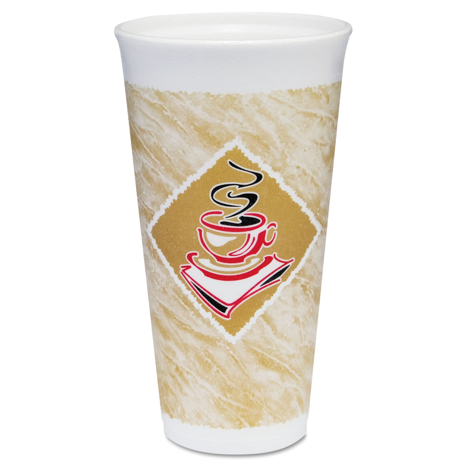 Cafe G Foam Hot/Cold Cups, 20 oz, Brown/Red/White, 500/Carton - 