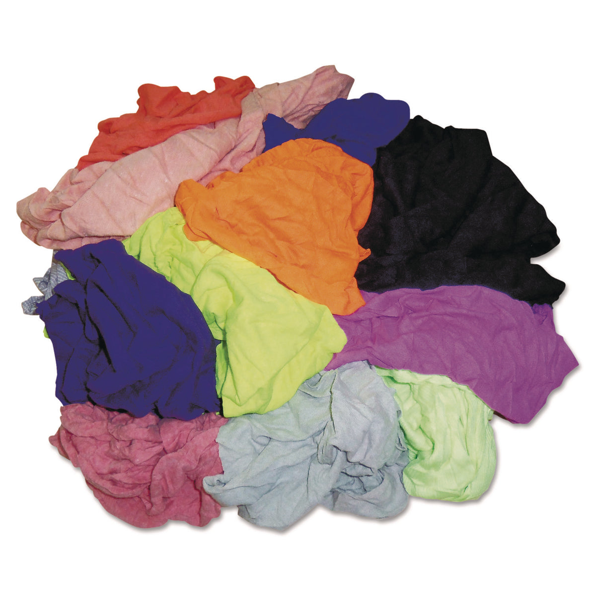 New Colored Knit Polo T-Shirt Rags, Assorted Colors, 10 Pounds/Carton