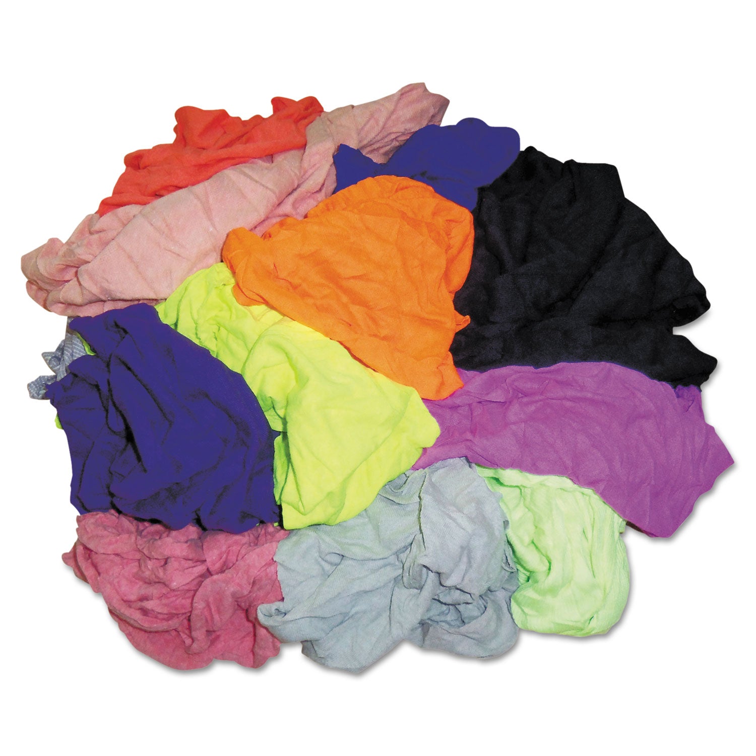 New Colored Knit Polo T-Shirt Rags, Assorted Colors, 10 Pounds/Carton - 