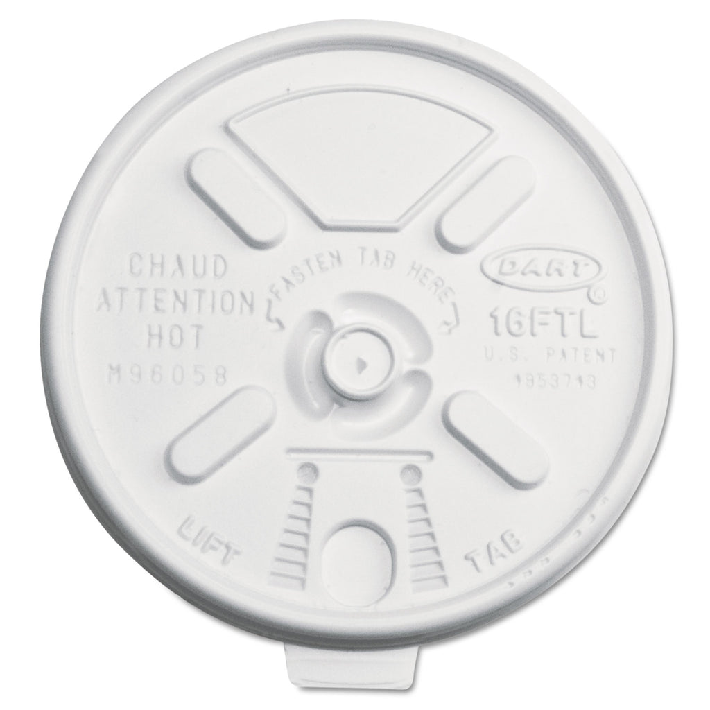 Lift n' Lock Plastic Hot Cup Lids, Fits 12 oz to 24 oz Cups, Translucent, 1,000/Carton - 