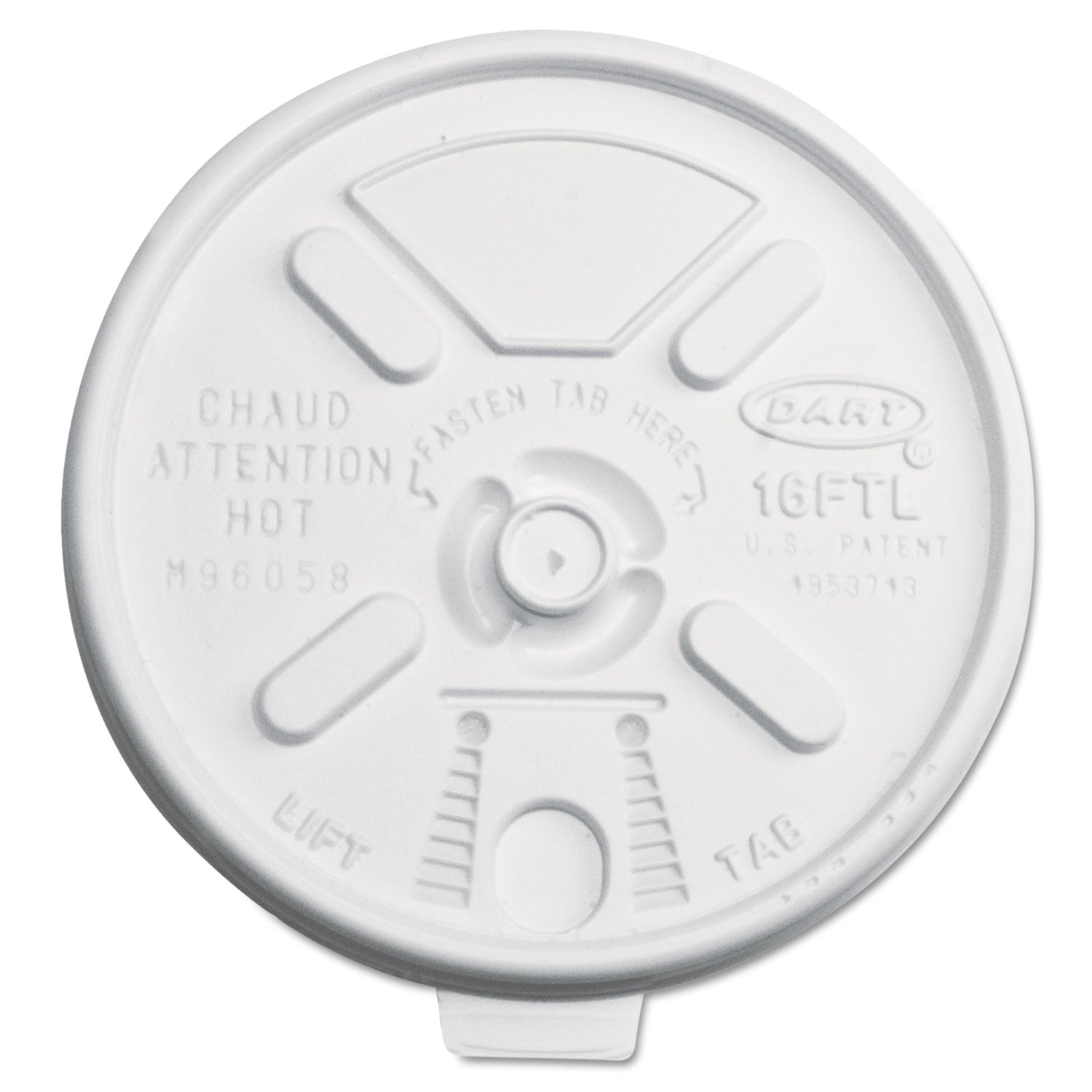 Lift n' Lock Plastic Hot Cup Lids, Fits 12 oz to 24 oz Cups, Translucent, 1,000/Carton - 