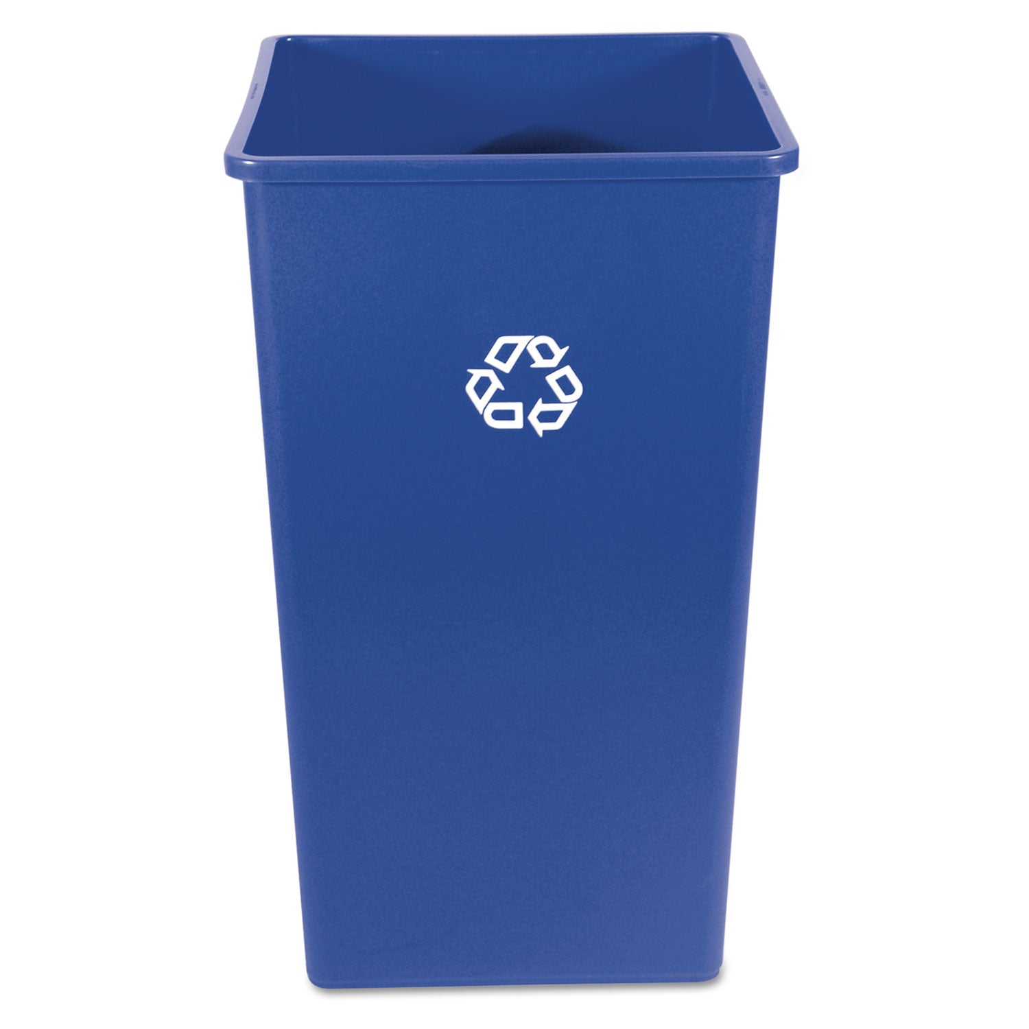 Square Recycling Container, 50 gal, Plastic, Blue - 