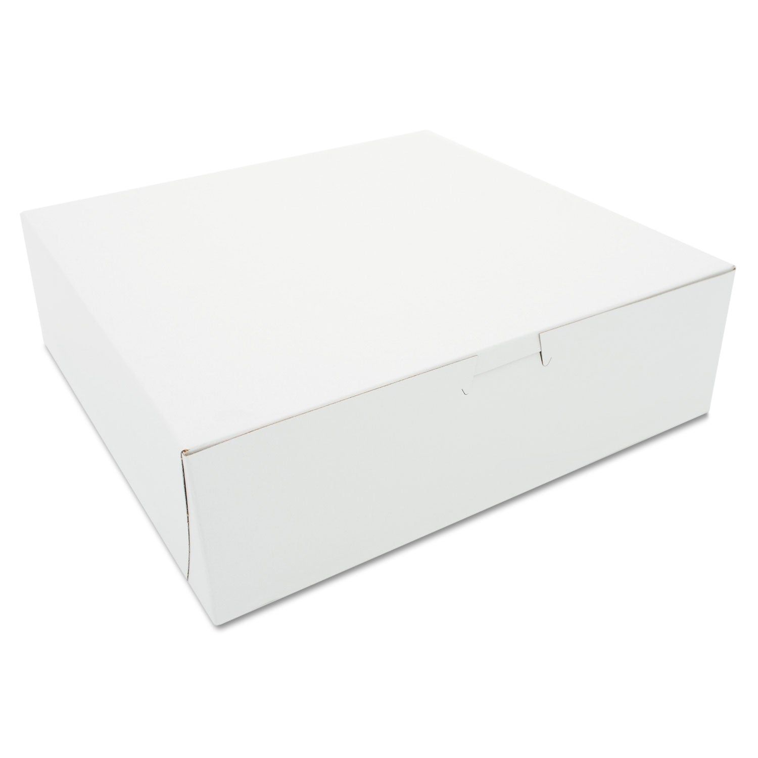 White One-Piece Non-Window Bakery Boxes, 10 x 10 x 3, White, Paper, 200/Carton - 
