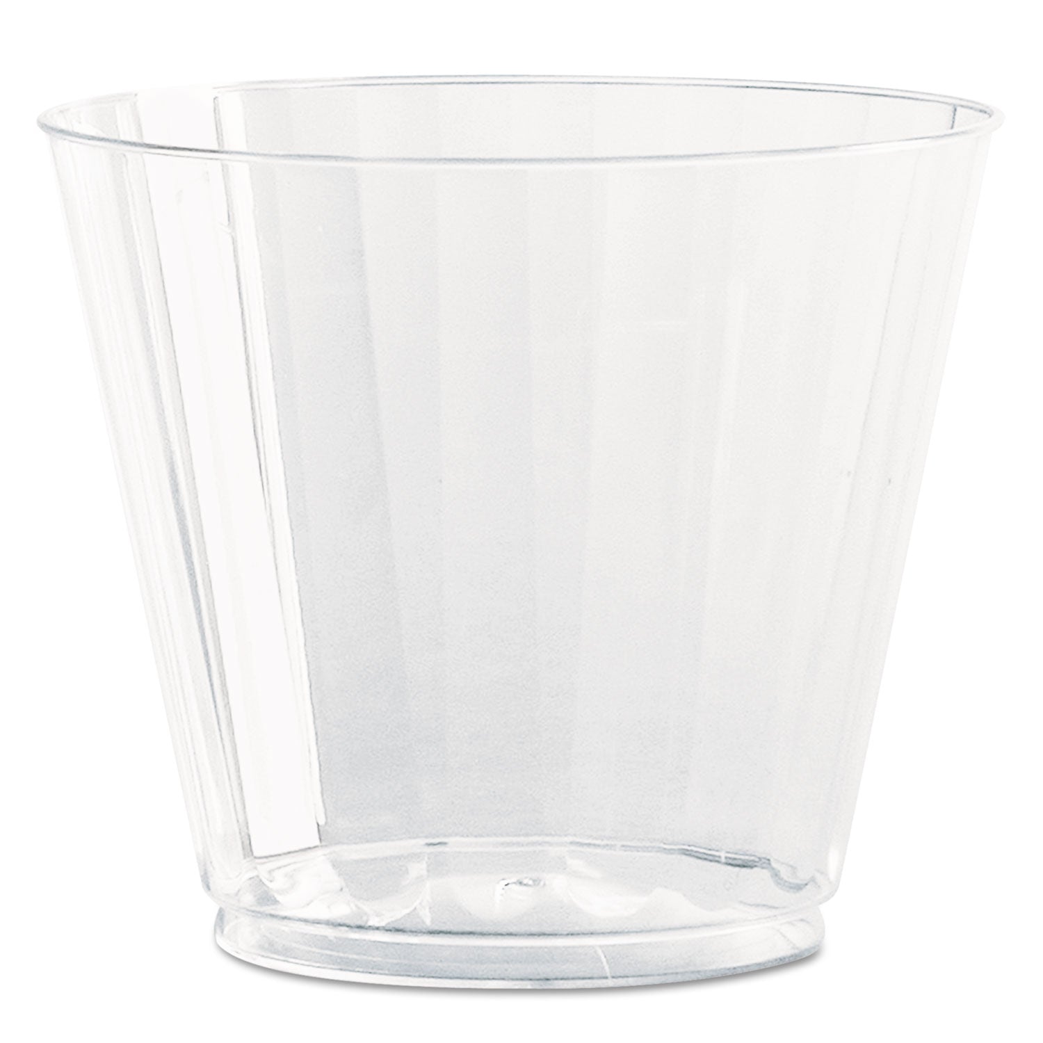 Classic Crystal Plastic Tumblers, 9 oz, Clear, Fluted, Squat, 20/Pack, 12 Packs/Carton - 
