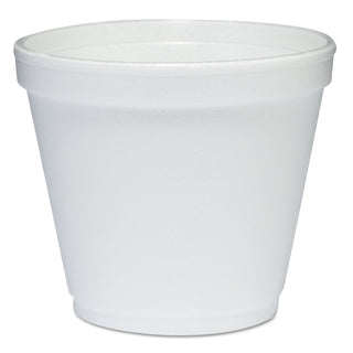 Food Containers, Squat, 8 oz, White, Foam, 1,000/Carton