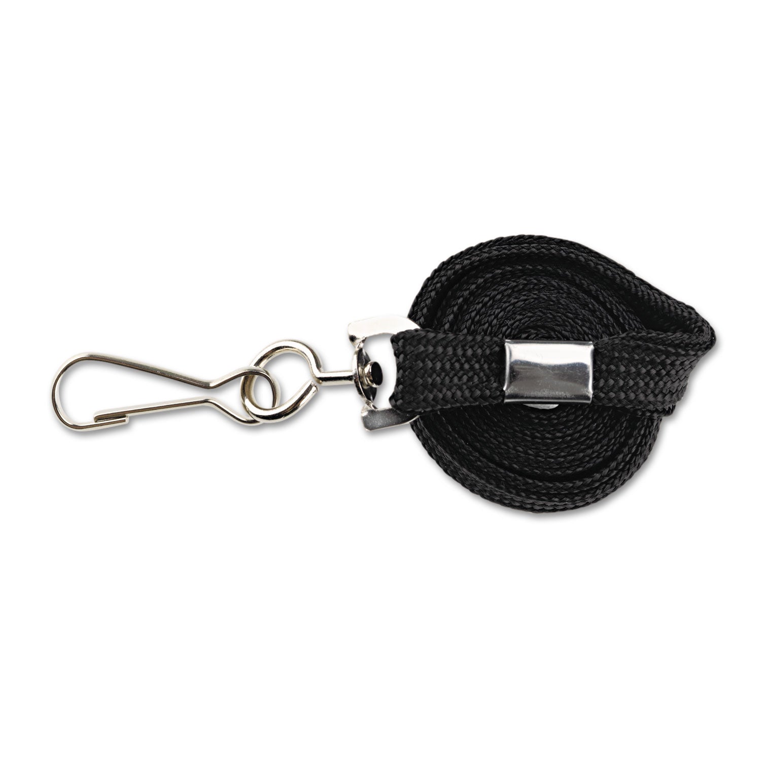 Deluxe Lanyards, Metal J-Hook Fastener, 36" Long, Black, 24/Box