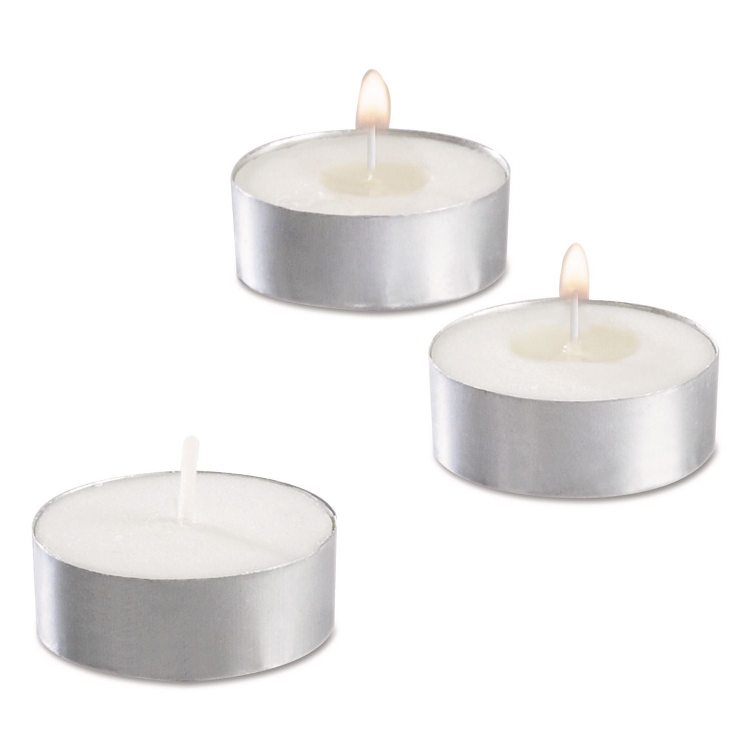 Tealight Candle, 5 Hour Burn, 0.5"h, White, 50/Pack, 10 Packs/Carton