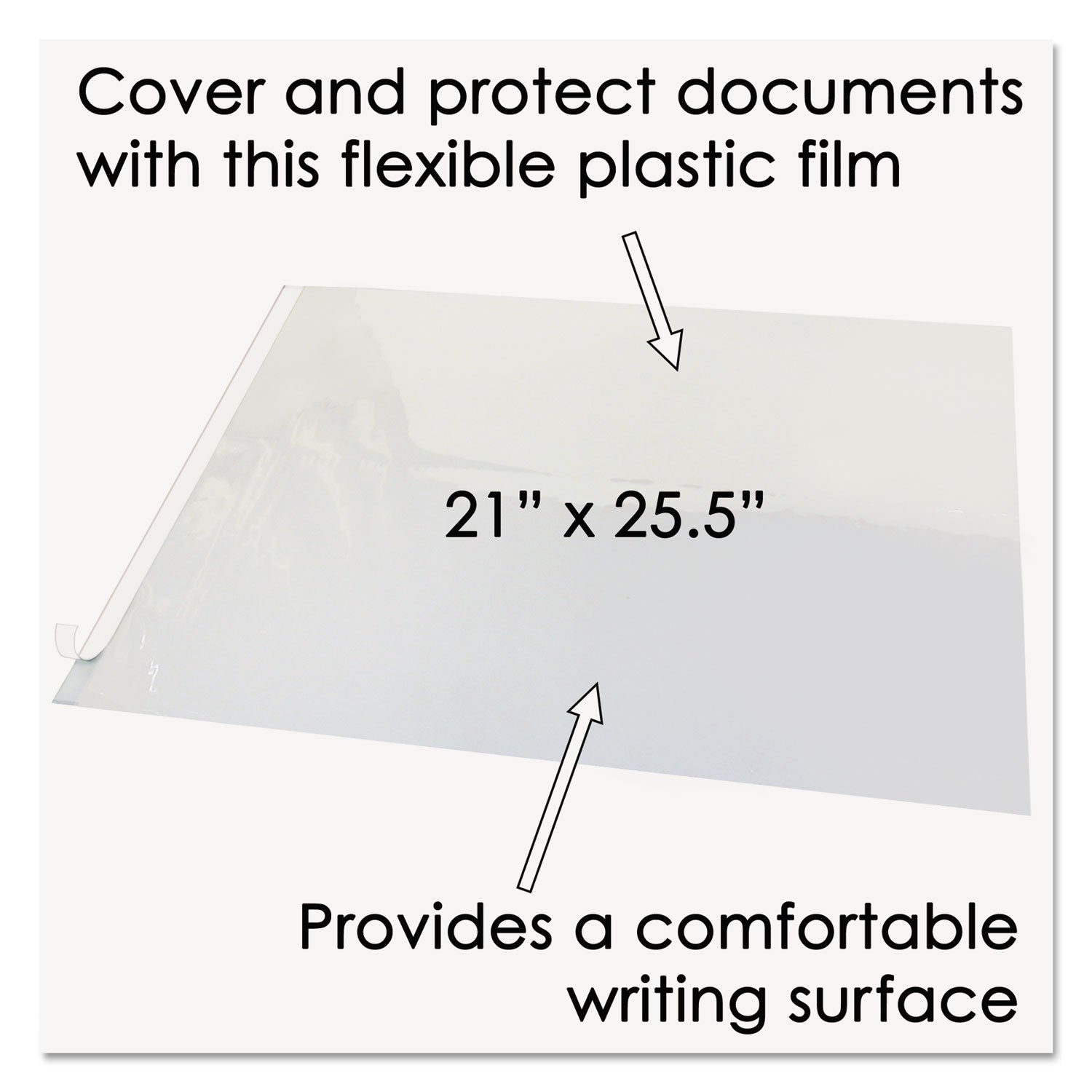 Second Sight Clear Plastic Desk Protector, with Hinged Protector, 25.5 x 21, Clear - 