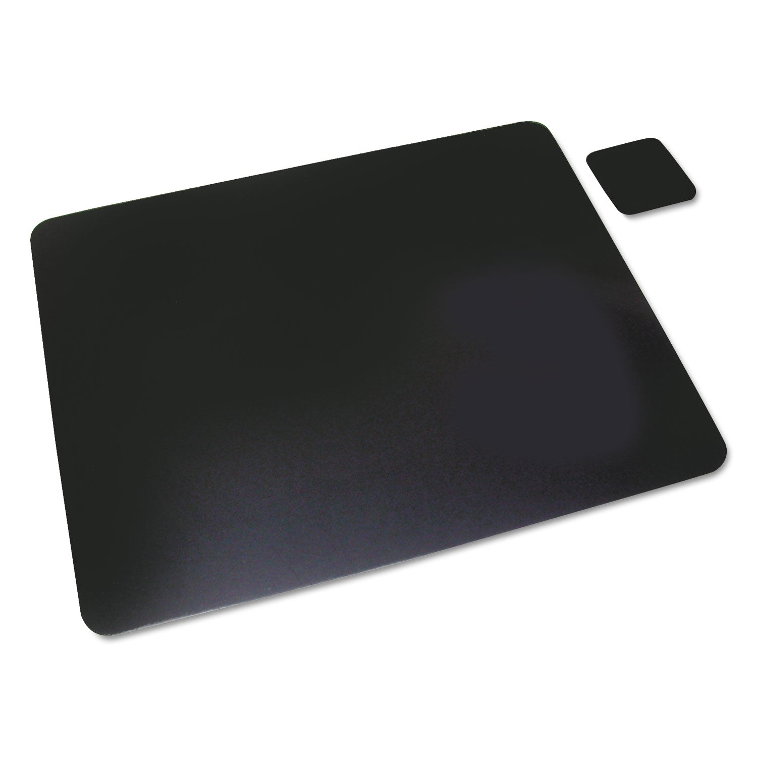 Leather Desk Pad with Coaster, 20 x 36, Black - 