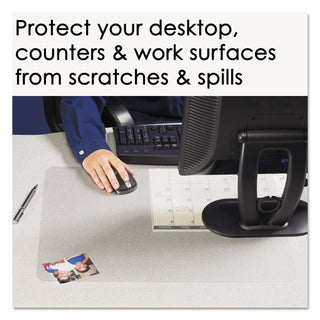 KrystalView Desk Pad with Antimicrobial Protection, Matte Finish, 24 x 19, Clear - 
