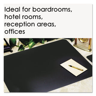 Leather Desk Pad with Coaster, 20 x 36, Black - 