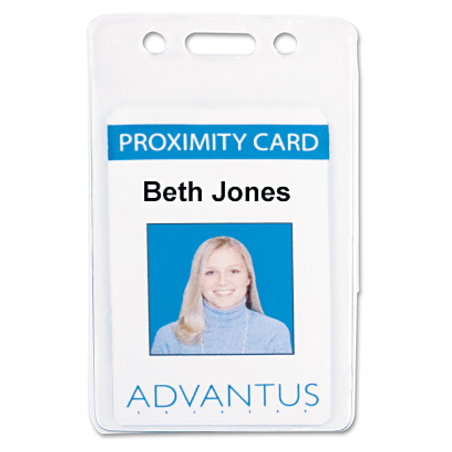 Proximity ID Badge Holders, Vertical, Clear 2.68" x 4.38" Holder, 2.38" x 3.63" Insert, 50/Pack - 