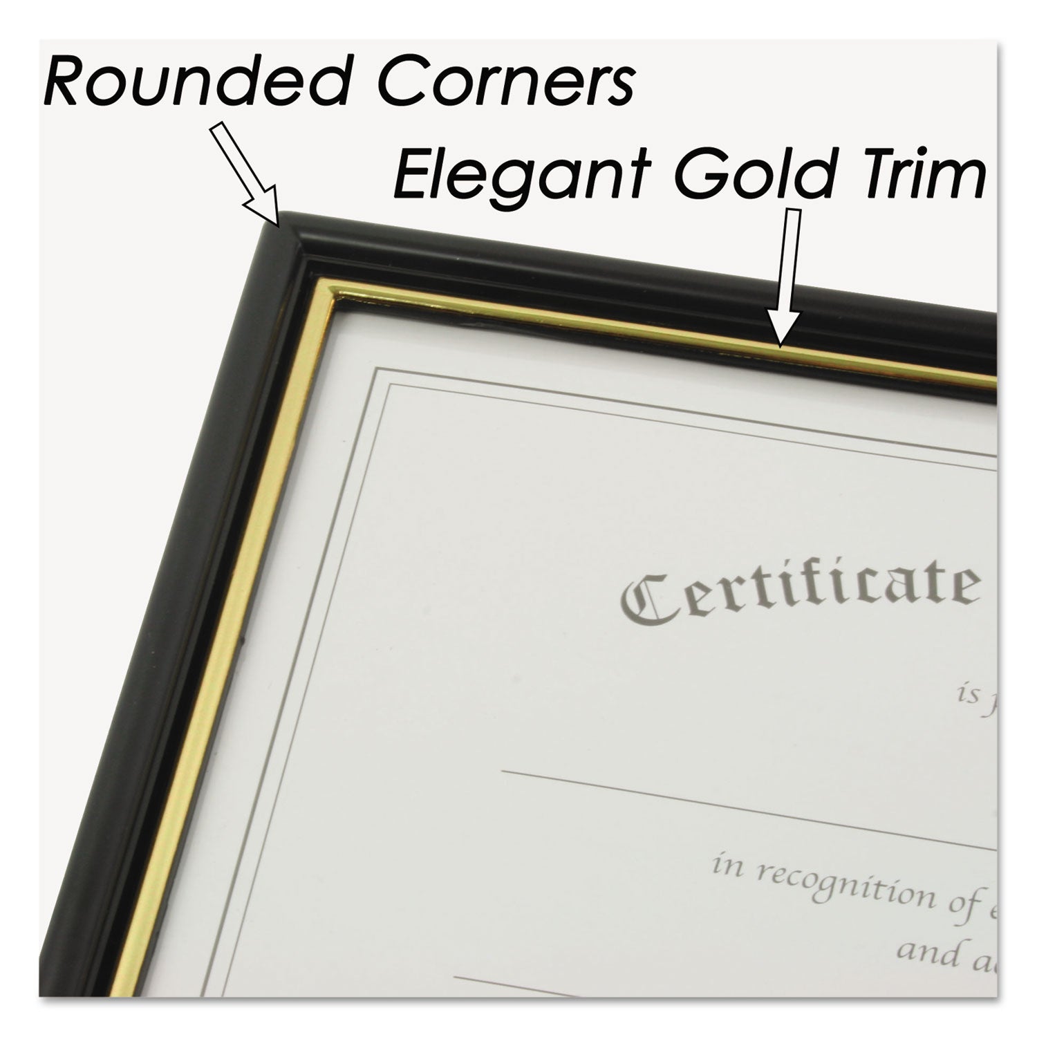 Economy Framed Achievement/Appreciation Awards, 11 x 8.5, Horiztontal Orientation, White with Black Border - 