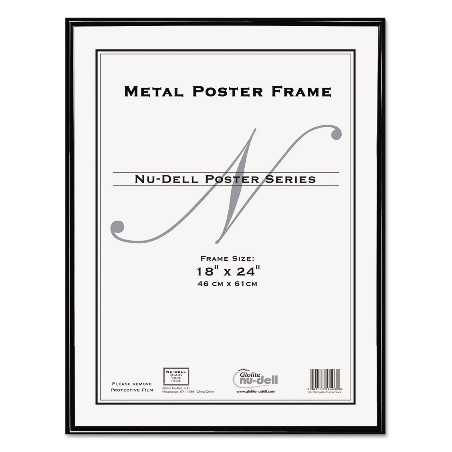 Metal Poster Frame, Plastic Face, 18 x 24, Black - 1