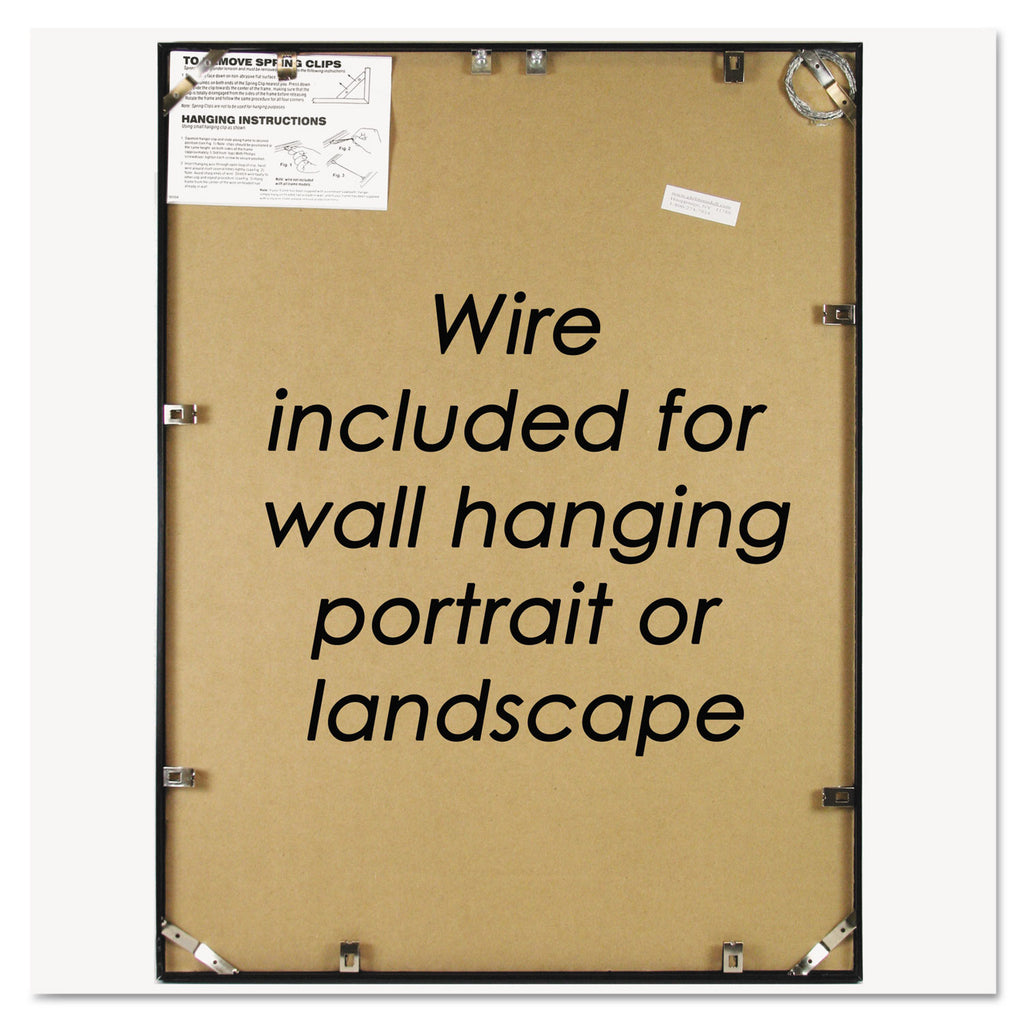 Metal Poster Frame, Plastic Face, 18 x 24, Black