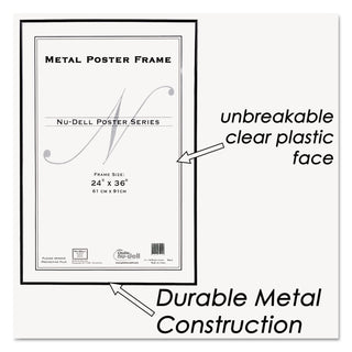 Metal Poster Frame, Plastic Face, 24 x 36, Black - 