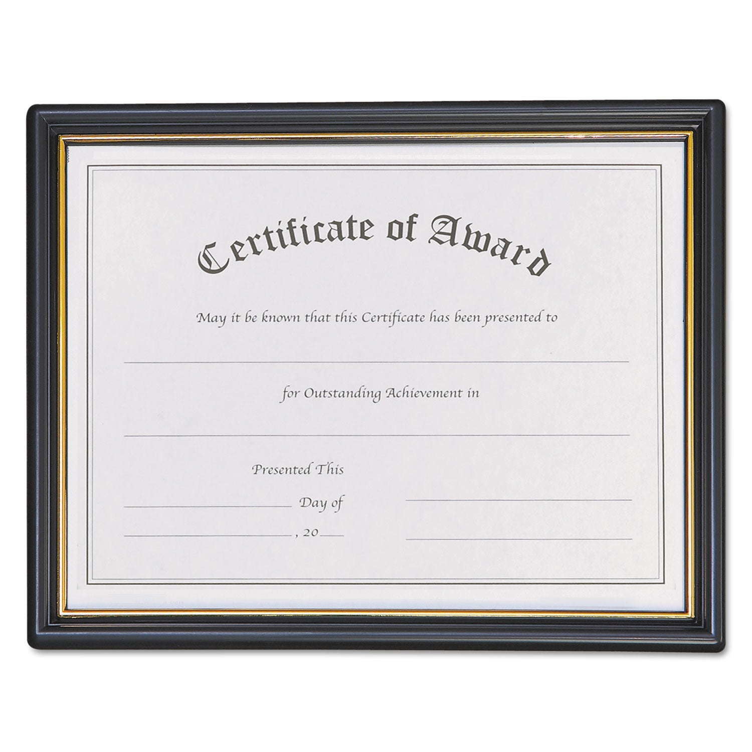 Economy Framed Achievement/Appreciation Awards, 11 x 8.5, Horiztontal Orientation, White with Black Border - 