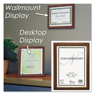 Solid Oak Hardwood Frame, 8.5 x 11, Walnut Finish - 